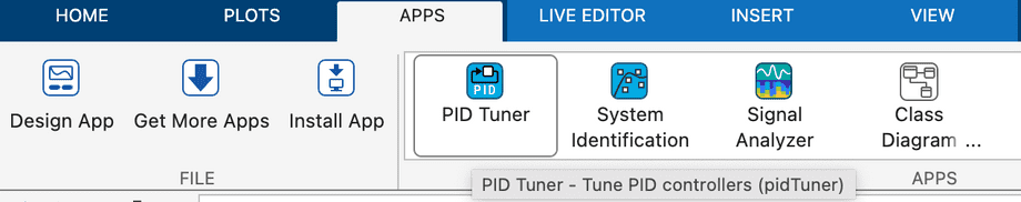 PID Tuner App in Matlab
