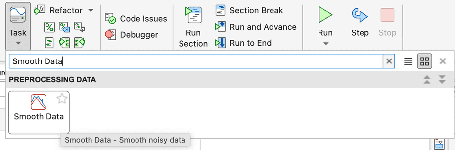 Add Smooth Data Widget